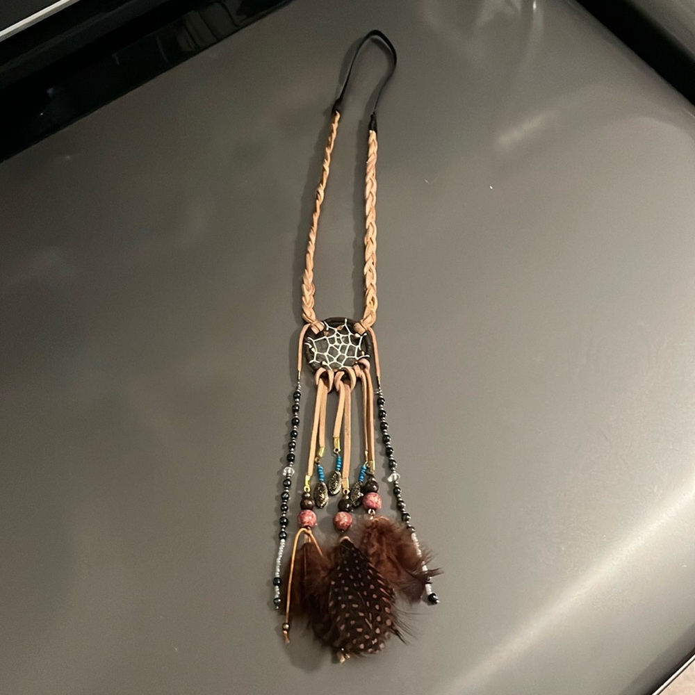 Dreamcatcher feather necklace